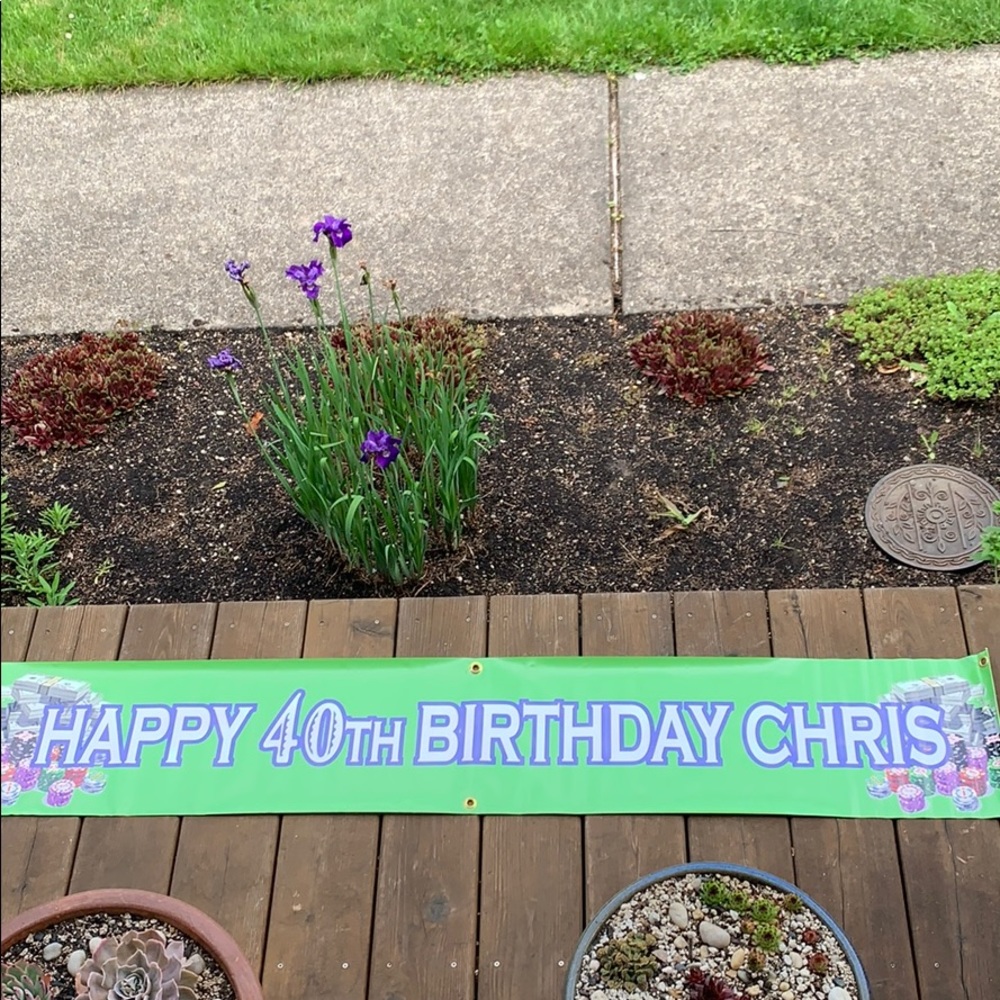 Chris! Happy 40th Birthday (Poker) Vinyl Banner